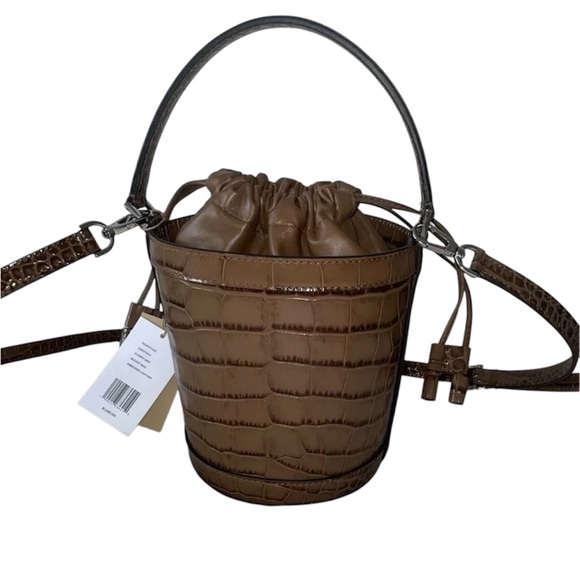 MICHAEL KORS COLLECTION Audrey Medium Croc Embossed Leather Bucket Bag NWT - Picture 5 of 6